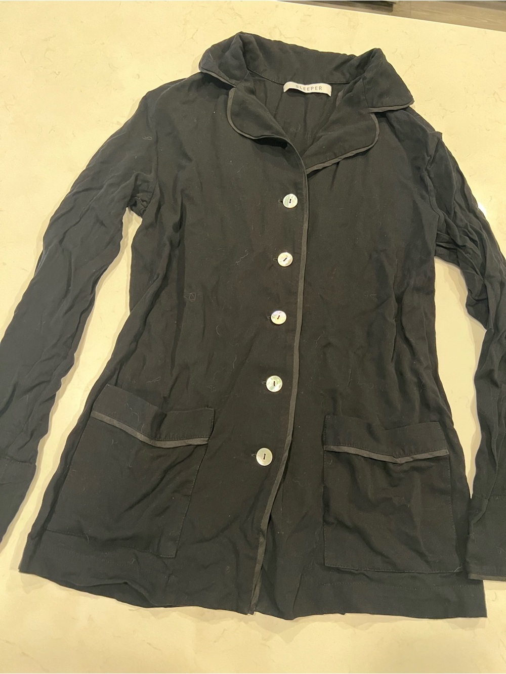 Sleeper Black Button-Front Blazer Jacket